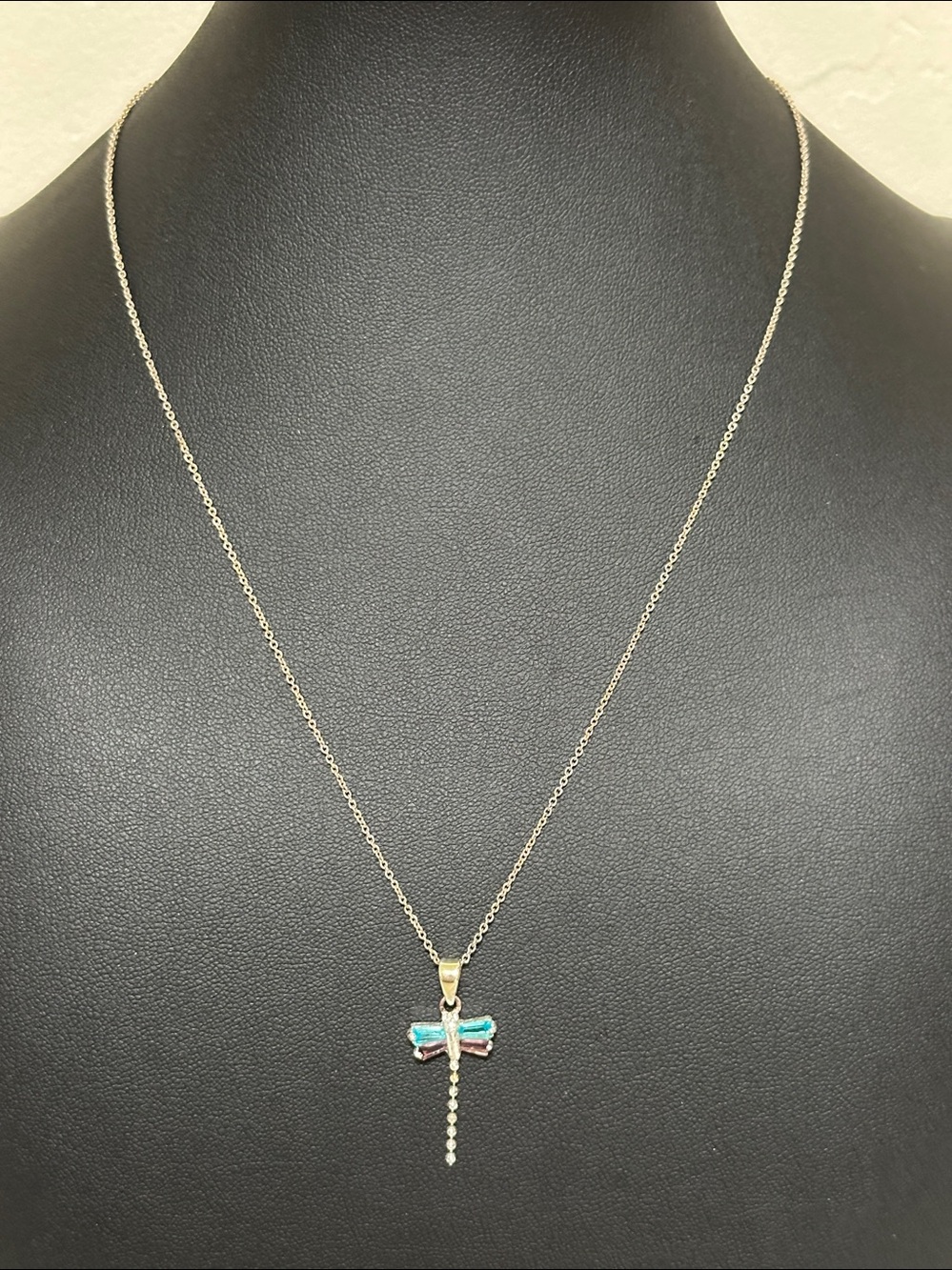 Italy 925 Sterling Silver Vintage Dragonfly Necklace